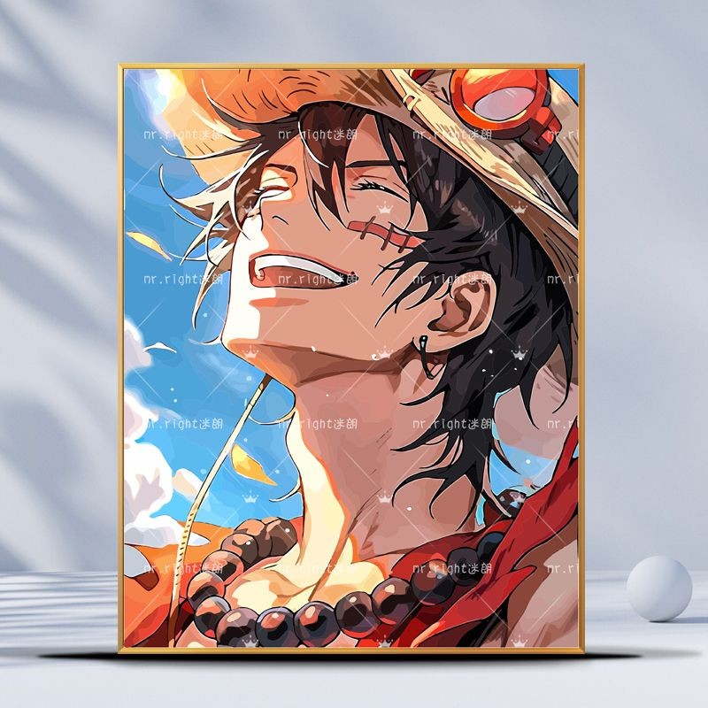 ❤桃園出貨 現時特賣✨海賊王艾斯畫畫diy數字油畫填充填色2024新款手繪油彩畫手工涂色