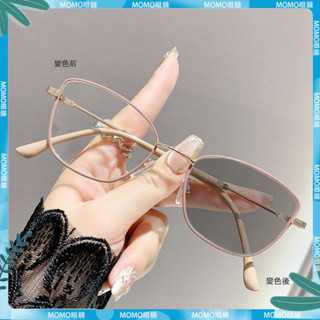🤓變色近視眼鏡🤓感變色 度數眼鏡 高階無度數 歐美金屬框架 貓眼 時尚近視眼鏡 細框眼鏡 近視鏡 近視眼鏡 眼鏡 鏡片