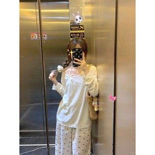 [Heart 心跳]韓係蝴蝶結露肩長袖T恤女早秋薄款2025早春新款打底衫慵懶鬆弛上衣