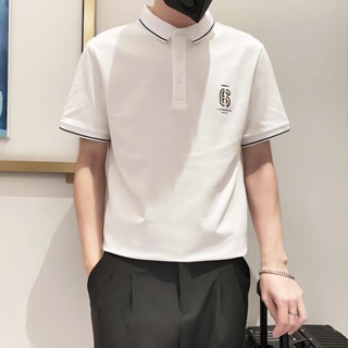 Toxic 男裝 夏季翻領T恤男ins潮牌設計感短袖痞帥上衣新款韓版夏裝半截袖