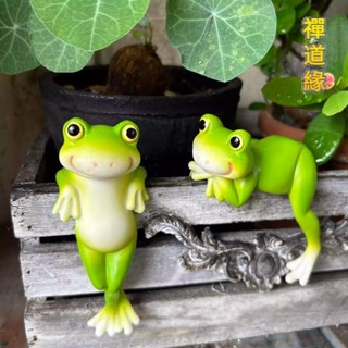 禪道緣 新款一組兩個青蛙古法養魚流水罐玻璃魚缸青蛙裝飾吊飾花盆盆掛 戶外園藝花園陽臺多肉盆栽花盆花器魚缸造景裝飾吊飾掛飾