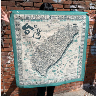 木子創意 環島旅行布地圖 厚磅帆布 打孔金屬扣 可懸掛 裝飾 送禮 臺灣旅行 TR鐵道故事館