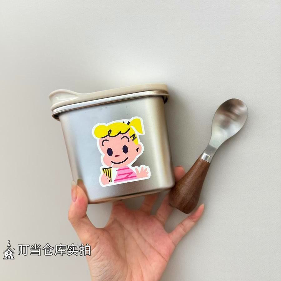 原田治 保鮮盒 不銹鋼 食品密封 保鮮盒 水果便當 便當盒 冰箱盒 便攜式 外出攜帶 寶寶