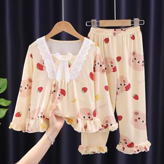 希希❤baby【店鋪熱銷】春秋季兒童睡衣長袖卡通公主風女童小孩寶寶中大童空調家居服套裝