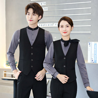 桃園發貨✿服務員工作裝男女長袖襯衫套裝酒店餐廳咖啡館連鎖店上衣定製LOGO