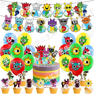 🎈派對星球裝飾品🎈 Incredibox Sprunki主題生日派對裝飾節奏盒子生日拉旗蛋糕插氣球