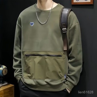 🔥無畏🔥秋季新款潮牌工裝長袖多口袋衛衣男寬鬆潮流日係男裝大碼休閒上衣
