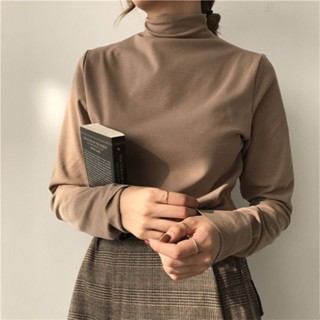 TUTU大尺碼 高領打底衣 內搭衣 打底衫 德絨加厚秋冬季加絨打底衫女百搭半高領學生洋氣長袖內搭保暖上衣