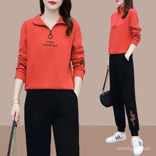 【中老年女裝】減齡女裝大碼運動服套裝女2025春秋季新款韓版小個子休閒顯瘦跑步服兩件套