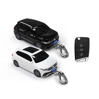 【免費客製車牌】適用於VW Tiguan L鑰匙智靈鳥汽車模型鑰匙扣 帶燈光創意禮物 全包鑰匙殻 福斯汽車模型保護殼