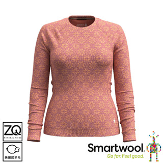 【SmartWool 美國 女 Thermal 美麗諾羊毛圓領長袖《雪花粉橘》】SW016370/排汗衣/機能衣/長T