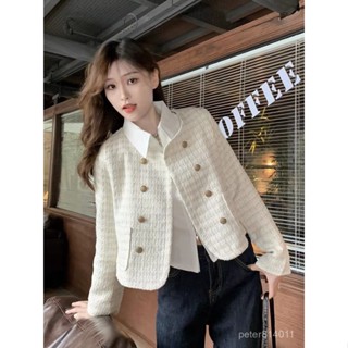 【PE】小香風短外套女裝秋季2025年新款設計感短款粗花呢長袖百搭上衣潮