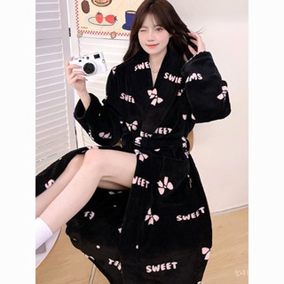 【✨限時下殺價⭐】睡袍女秋冬季加厚珊瑚絨長袍外穿浴袍保暖長袖春秋法蘭絨新款睡衣 8LXH