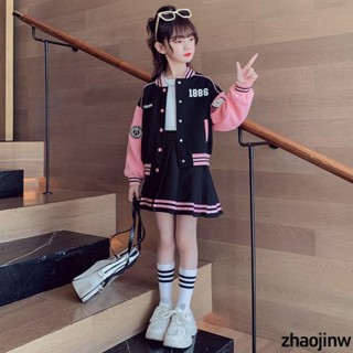 【臺灣出貨】女童洋氣套裝jk套裝兒童套裝秋季學院風秋冬季新款兒童外套jk裙學院風兩件套春秋時髦