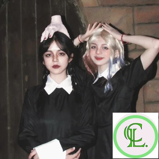 👻萬聖狂歡👻服飾 阿達一族COS 亞當斯一家星期三COS禮服公主裙 歌德蘿莉塔 暗黑蘿莉女童夏季長裙造型服裝