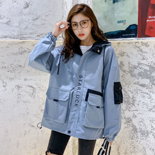 【Sweet Oversize】工裝外套女2024新款春秋季初中高中學生韓版寬鬆BF棒球服初秋上衣
