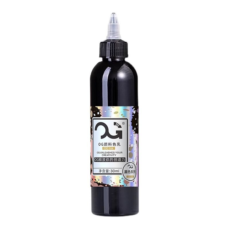 臺灣熱賣[專業刺青]OG紋身色料黑色刺青割線打霧墨水顏料正品不掉色易上色