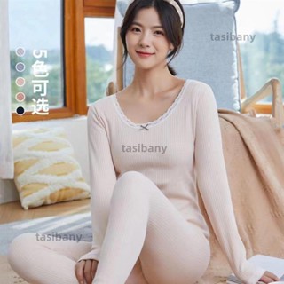兩小無蔡👑髮熱衣 內搭保暖衣 打底衫保暖套裝女士秋衣圓領修身打底保暖內衣套裝薄款秋冬女學生保暖衣髮熱衣 內搭保暖衣 打