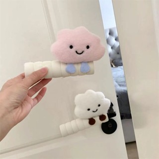 可愛雲朵門把套🎀 小眾可愛ins風雲朵門把手螺旋式保護套防靜電防磕碰兒童房 門把手套 門把防撞 門把套圓形 把手保護套