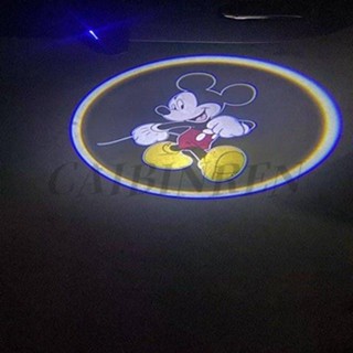 C機器貓米奇史迪奇充電式無線車門迎賓燈汽車投影燈感應氛圍照地燈 4MOL