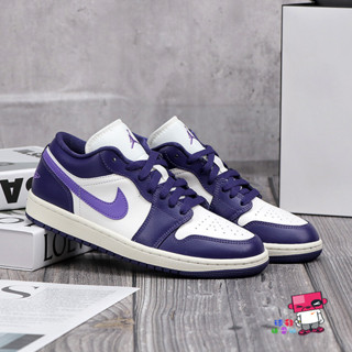 球球 W NIKE AIR JORDAN 1 LOW 白紫 葡萄紫 女鞋 AJ1 低筒 復古 DC0774-502