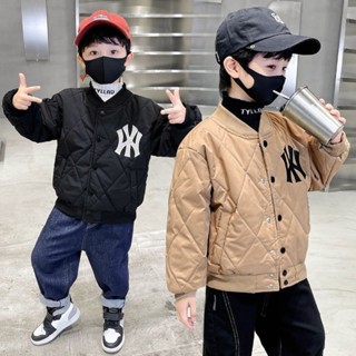 ☁小雲朵☁ 男童夾棉棒球外套新款洋氣寶寶棉衣冬裝兒童夾剋加厚棉服