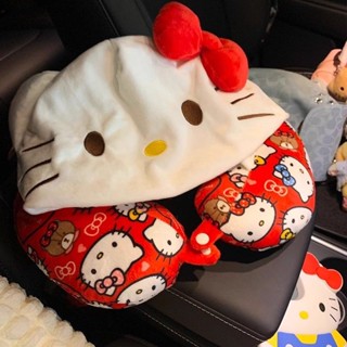 hello KittyU型枕✨ 卡通u型枕 凱蒂貓u型枕連帽靠枕坐車旅行睡覺神器脖子護頸枕卡通 旅行枕 枕頭 護頸枕