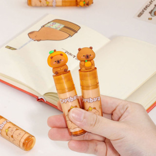 【🔥新品促銷】 卡皮巴拉文具 卡通文具網紅卡皮巴拉口紅橡皮擦兒童可愛女孩禮物學生旋轉造型大口紅橡皮開學必備文具