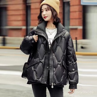 白鴨絨羽絨服女短版冬季新款韓版寬鬆洋氣女士立領百搭外套潮 白鴨絨 保暖 防寒 羽絨外套連帽1101 TYLJ