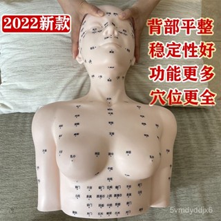 🔥臺灣出貨-可開發票院按摩練手法頭模特臉部穴位學習皮膚管理帶肩膀假人光頭模型 H7RX