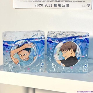 【限時熱賣】吧唧展示盒 吧唧收納盒 小紅書同款海浪露出水面吧唧亞克力收納磚清透藍色系周邊谷美收納 吧唧磚 穀子收納盒