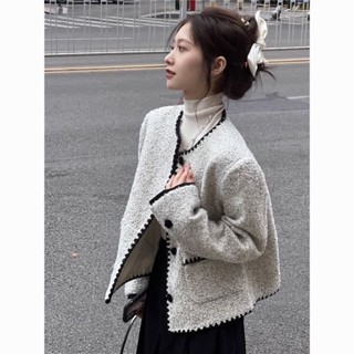 【SARA】YueC-2025春秋法式溫柔小香風短款外套女高階名媛小個子高階上衣