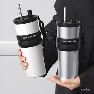 【新品上新】吸管保溫杯316不銹鋼車載大容量水杯咖啡杯子 不鏽鋼杯 保冷杯 飲料杯 隨行杯 保溫瓶 珍奶杯 生日禮物