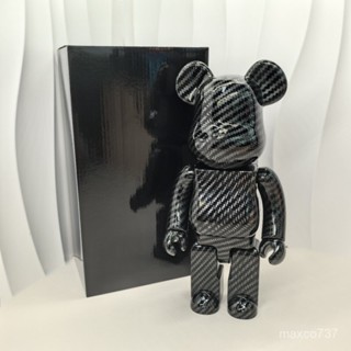 bearbrick黑碳縴維400%1000%暴力熊積木熊 潮流公仔高顔值爆款 手辦擺件 手辦模型 模型擺件 擺件 手辦