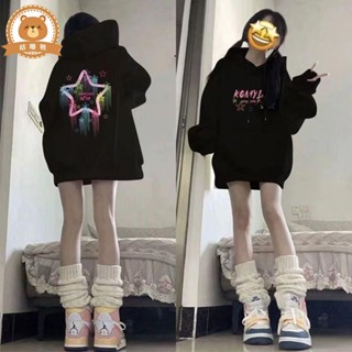 女童上衣 外套上衣 連帽衛衣男女學生寬松秋冬新款美式上衣小眾加絨加厚潮流外套上衣