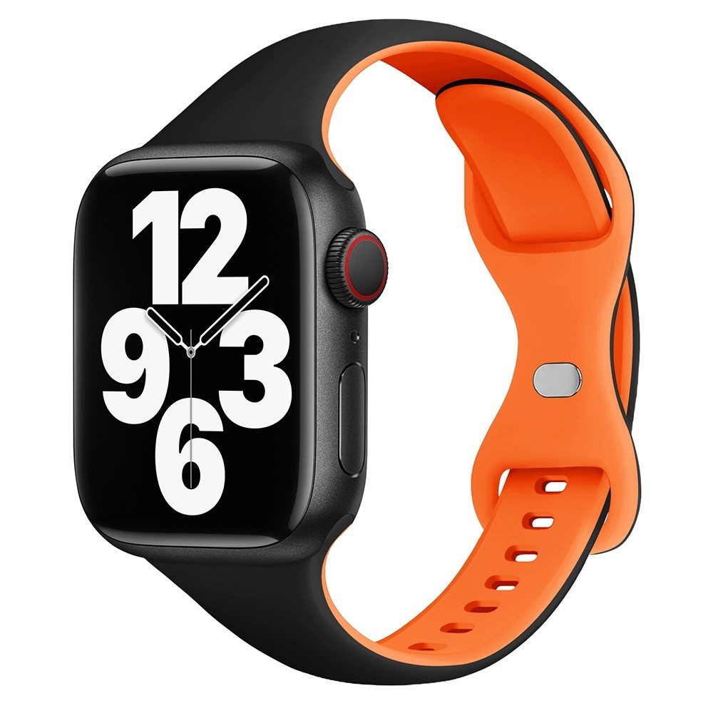 蝴蝶釦小蠻腰 適用於 Apple Watch 10 錶帶 9 8 7 6 5 4 SE 45MM 46MM 防水硅膠錶帶