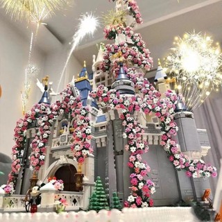 相容樂高櫻花迪士尼公主城堡女孩子係列建築模型拚裝積木生日禮物