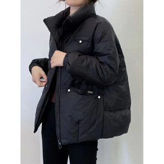 羽絨外套 輕羽絨外套 外套 冬天外套 輕量羽絨外套 輕薄羽絨外套 短款羽絨服女輕薄白鴨絨麵包服大碼立領拉鏈寬鬆百搭外套