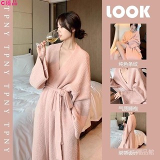 🔥C甄品🎀冬天睡衣 居家服 韓國睡衣 珊瑚絨睡衣女冬季新款加絨加厚毛絨外穿家居服睡袍睡裙