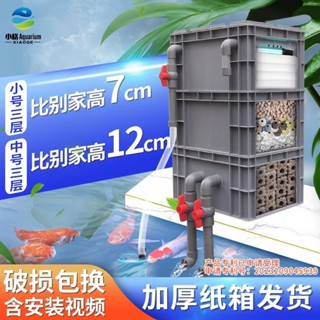 可開票魚缸魚池過濾器水循環系統上置自制滴流盒周轉箱過濾箱DIY魚馬桶