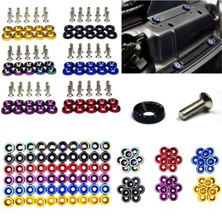 🔩優選🔩10 件裝 M6 Jdm 汽車改裝六角緊韌體擋泥板墊圈保險槓發動機凹面螺絲汽車造型 WJ