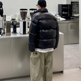 ⚡桃園出貨 寬短版 霧面 鋪棉外套 時尚風 男女皆可 羽絨 外套潮牌短款羽絨服男 冬新款立領亮麵加厚460g白鵝絨寬鬆