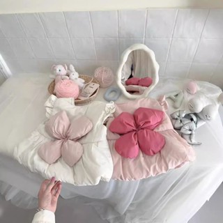 🍼小奶蓋kids🍼 反季新款蝴蝶結保暖女童棉馬甲兒童加厚甜美秋冬棉背心外套洋