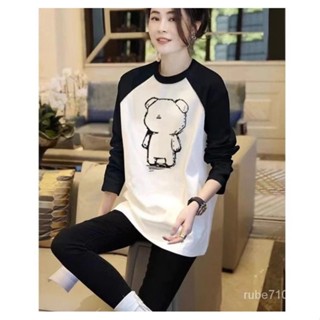 AA100%純棉 韓係上衣 插肩長袖 可愛風衣服 撞色上衣 春秋 打底衫 內搭 t恤 潮牌T恤 男女衕款 情侶裝