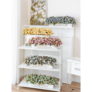 【新品推薦】50cm實木柵欄假花仿真花擺設花藝擺件裝飾花客廳餐桌花擺花塑膠花