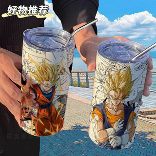 七龍珠孫悟空動漫咖啡杯帶吸管隨手水杯ins高顔值304不銹鋼保溫杯 EDVP