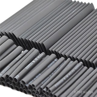 127PCS黑色阻燃熱縮管套裝 家用DIY電工接綫數據綫熱收縮管