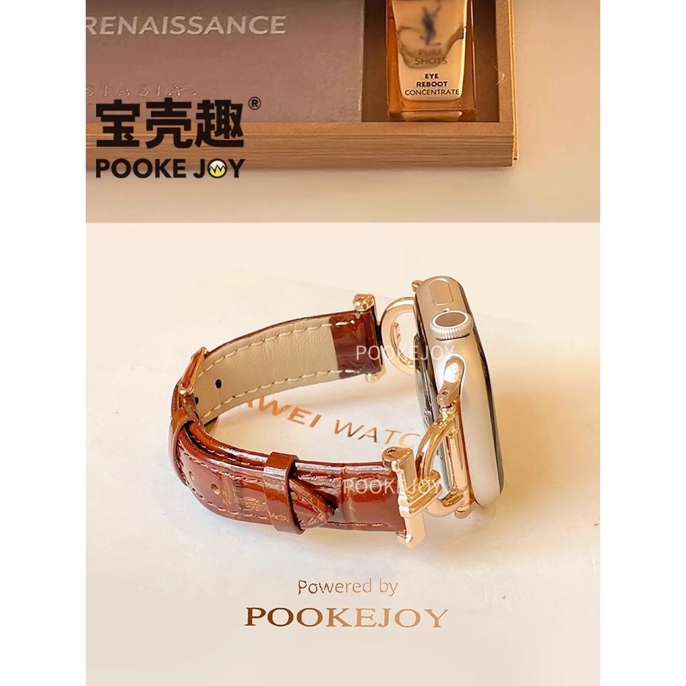 適用iwatch S11手錶帶 真皮 小蠻腰 applewatch錶帶女 S10/9/8/7/6/SE蘋果錶帶 女款錶帶