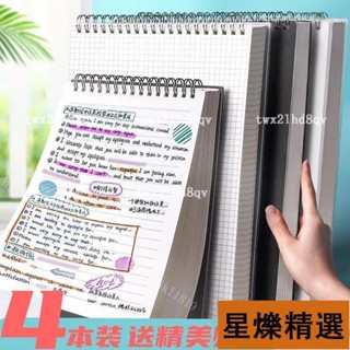 【桃園出貨】上翻線圈本A6A5B5網格橫線空白點陣本PP筆記本記事本練習本活頁本💖好物【好貨優選】