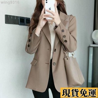 🌸臺灣限時低價🌸 網紅小西裝外套女春秋新款韓版寬鬆休閒百搭氣質中長款上衣女 西裝外套女 秋季西裝外套 厚西裝外套 韓